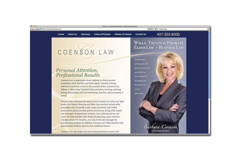Website Design for Lawyer—Coenson Law