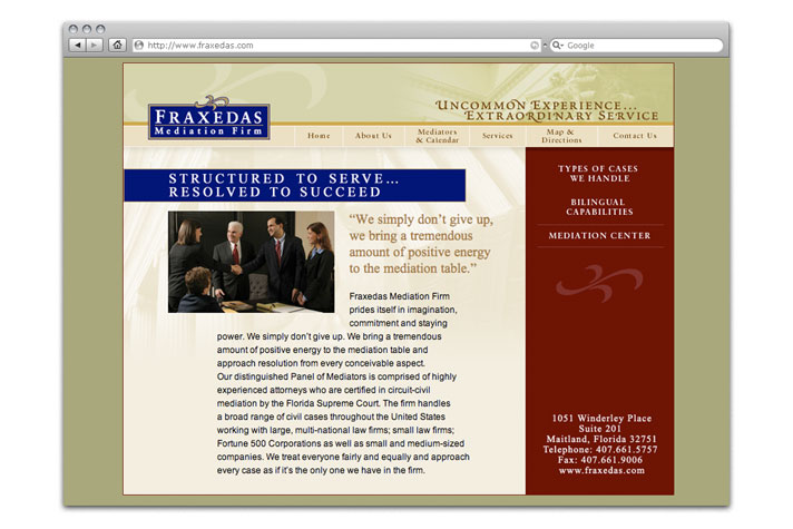 Website Design for Fraxedas Mediation Firm