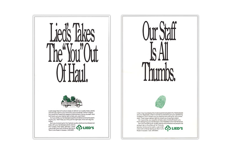 Staff is All Thumbs / Take The You Out of Haul Ads  for Lawn and Garden
