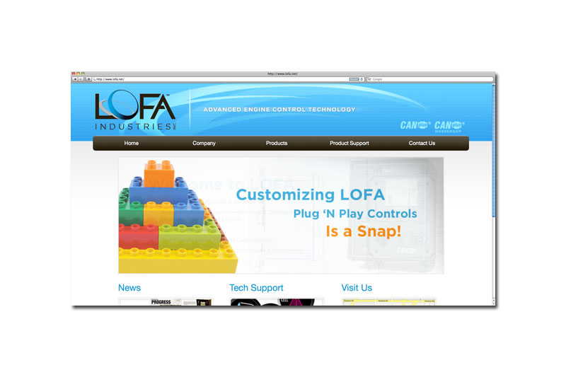 LOFA Website Design for LOFA Advanced Engine Controls