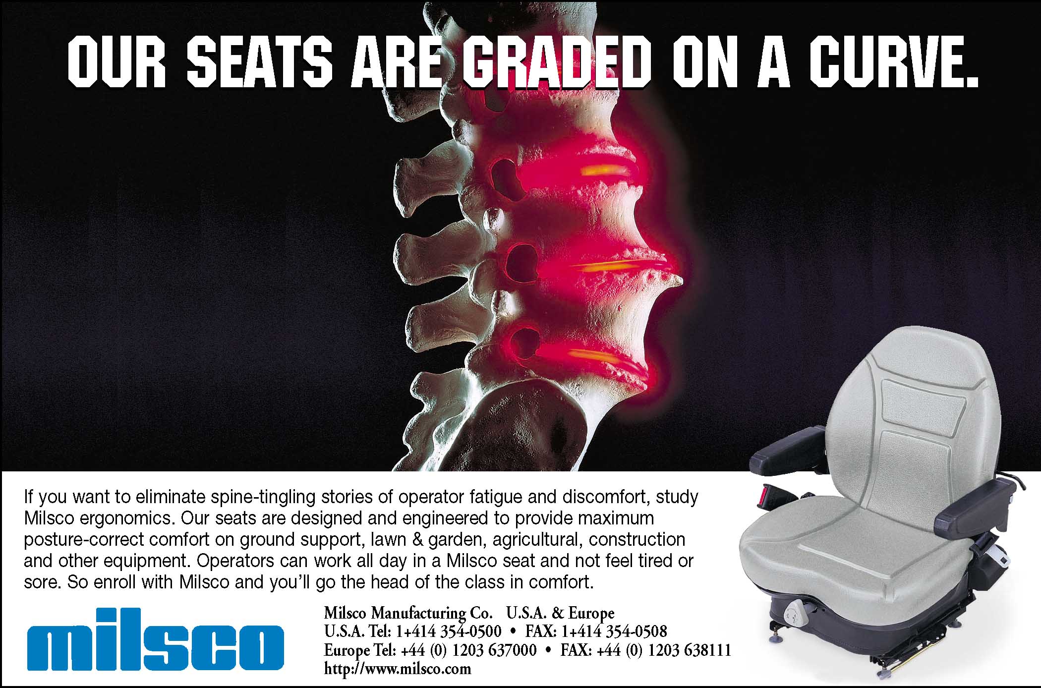 Graded On A Curve Ad for Milsco Seats